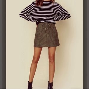 NWOT Sage the Label Faux Suede Lace Front Skirt